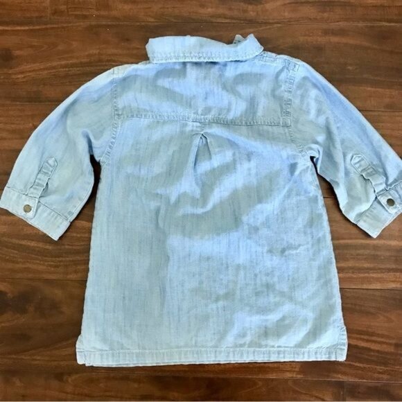 BaoBab Collection Little Girl's Chambray Denim Tunic Shirt Size 5T Made in India - Picture 3 of 4